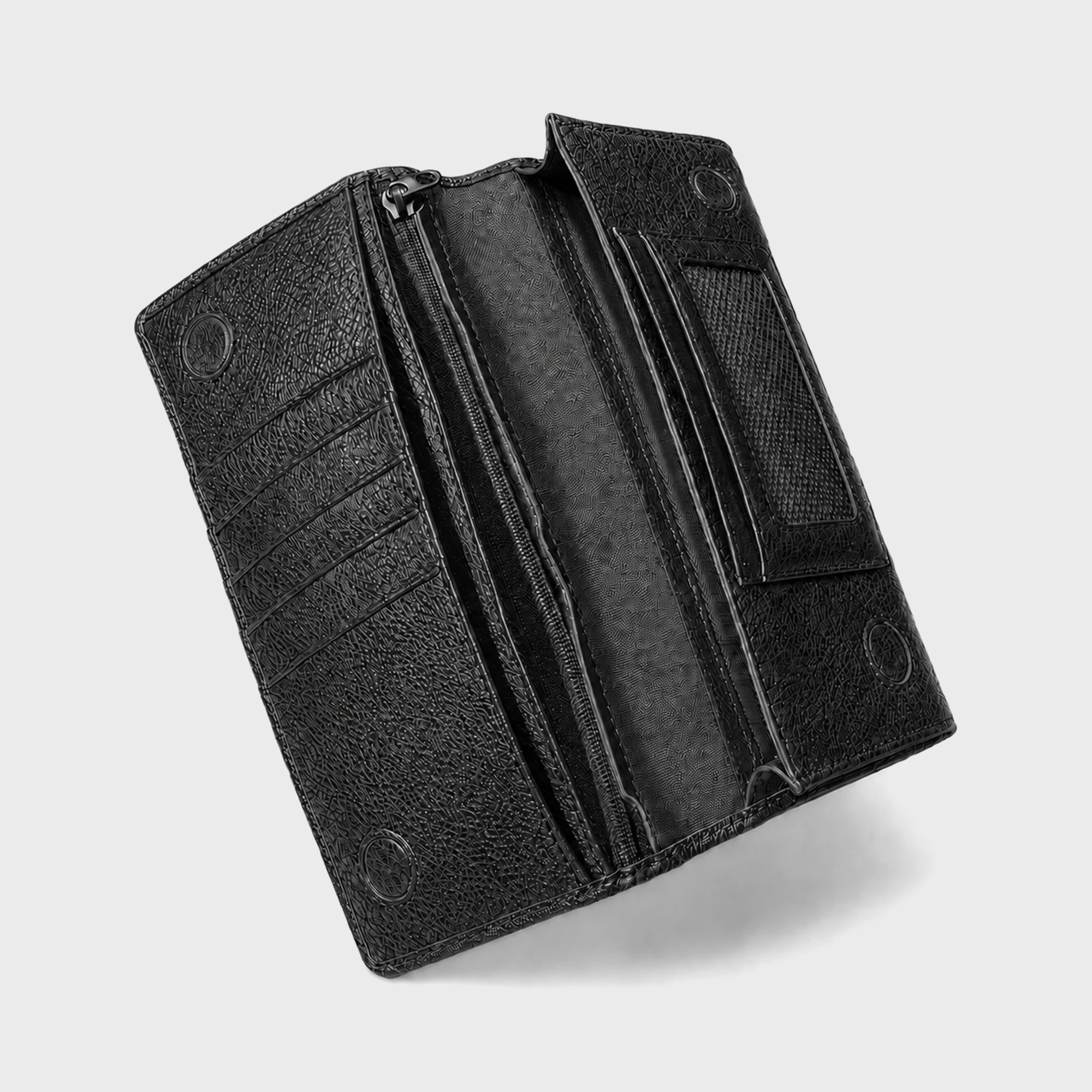 Corsen Z Long Leather Wallet Black - DWC111B